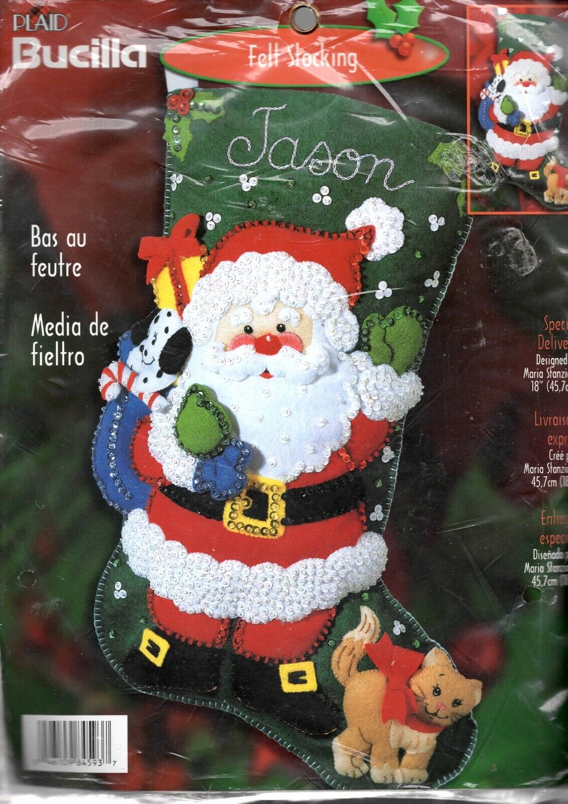 DIY Bucilla Special Delivery Santa Christmas Holiday Felt Stocking Kit 84593